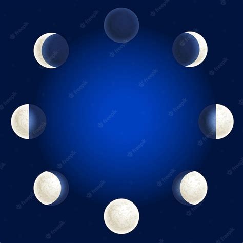 Premium Vector | Moon phases illustration celestial space planet poster background