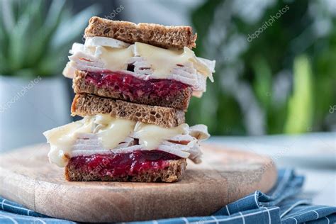 Sandwich De Pavo Con Queso Brie Y Salsa De Ar Ndanos