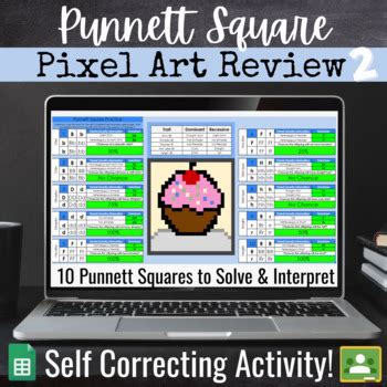 Punnett Square Genetics Digital Activity Pixel Art Review Tpt