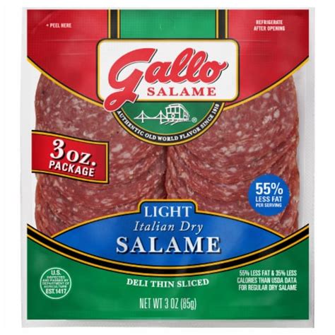 Gallo Salame Deli Thin Sliced Light Italian Dry Salami Oz Frys