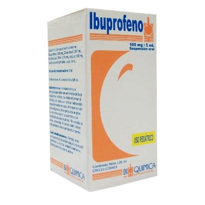 Ibuprofeno 100mg 5ml Suspension Oral Pediatrico Frasco X 40 OFF