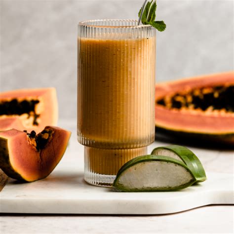 Aloe Vera Smoothie With Banana, Strawberry, and Papaya - Veganced