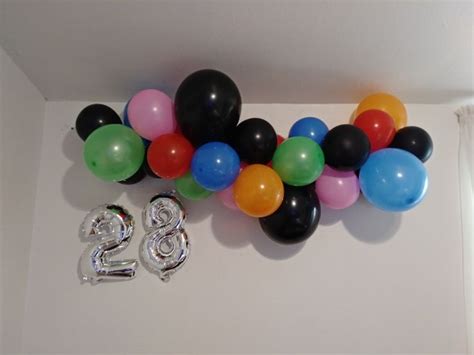 Simple 28th birthday|| Balloon garland || Dollar tree balloon Garland ...