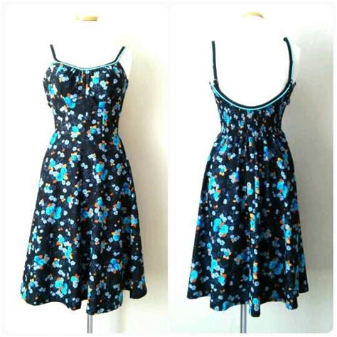 Vintage S Swimwear Vtg Deweese Design Blue Floral Dress Etsy