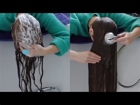 Asmr Hair Washing Long Hair Over Face Shampooing Hair Wash Asmr