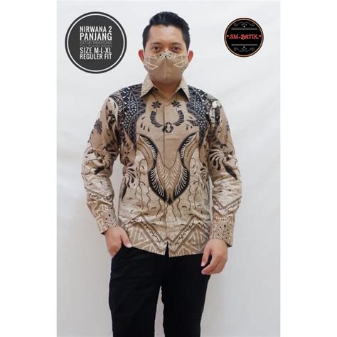 Jual Nirwana Sm Batiksoloamanah Baju Kemeja Batik Solo Pria Lengan