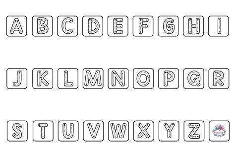 Letras do alfabeto ilustrado para colorir molde para impressão