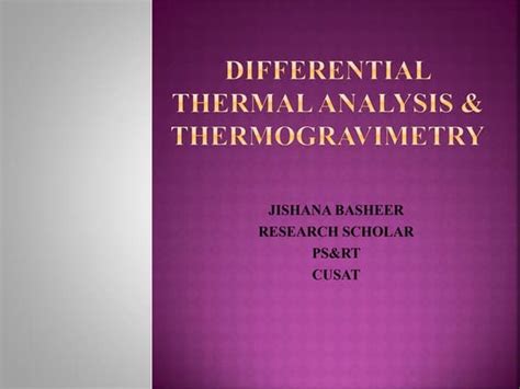 Differential Thermal Analysis Dta Ppt