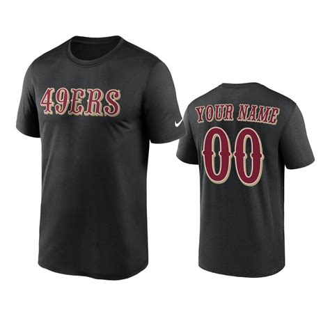 San Francisco 49ers Custom Black Wordmark Legend T-Shirt - NB Jersey