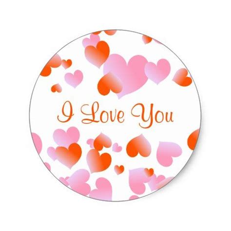 Hearts I Love You Classic Round Sticker Decorated Water Bottles Round