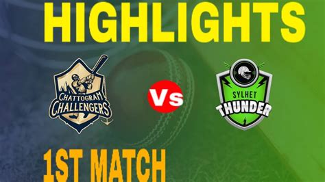 Chattogram Challengers Vs Sylhet Thunder Highlights Youtube