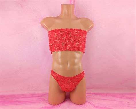 Sissy Men Lingerie Set Sissy Crossdresser White Lace Lingerie Transgender Bra Underwear