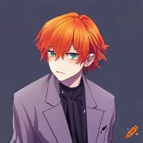 Attractive Anime Guy With Orange Hair And A Playful Personality On Craiyon