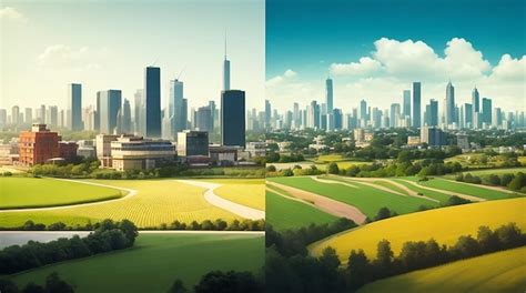 Premium AI Image | Urban Vs Rural Real Estate A Visual Journey Through ...