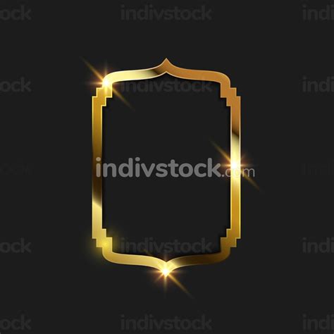 Gold frame border vector illustration - indivstock