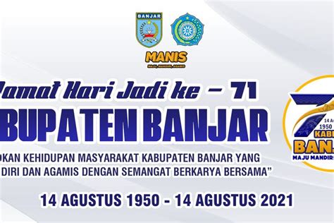 Logo Dan Spanduk Tema Hari Jadi Kabupaten Banjar Provinsi Kalsel Ke