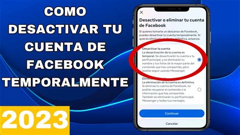 Como DESACTIVAR Tu Cuenta De Facebook Temporalmente 2023 YouTube