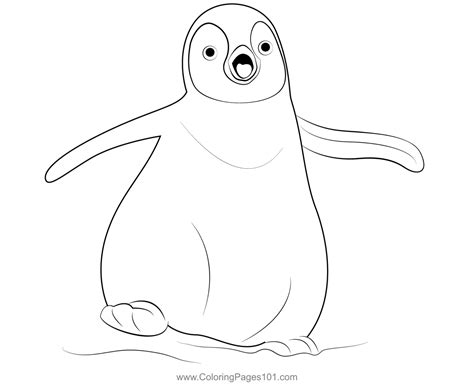 Beautiful Penguin Coloring Page for Kids - Free Penguins Printable ...