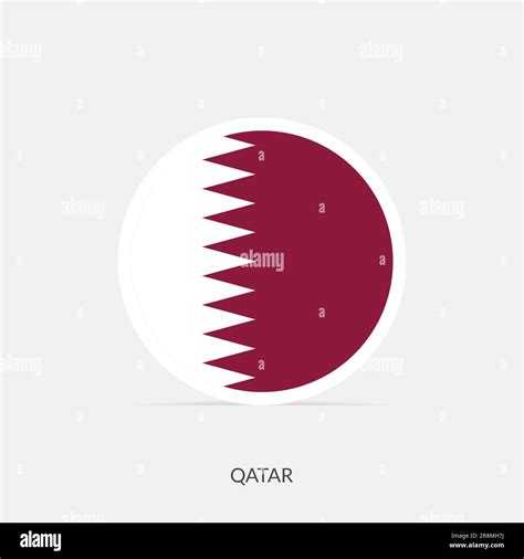 Qatar Round Flag Icon With Shadow Stock Vector Image Art Alamy