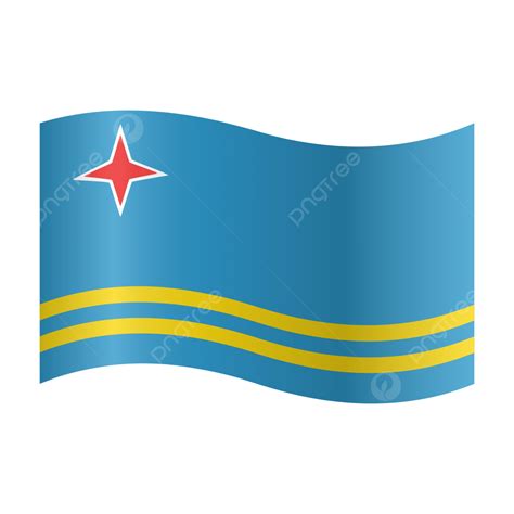 Vector Realistic Illustration Of Aruba Flag Aruba Flag Banner PNG