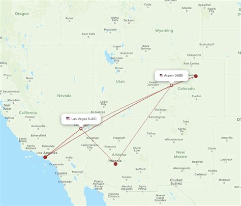 All Flight Routes From Las Vegas To Aspen LAS To ASE Flight Routes