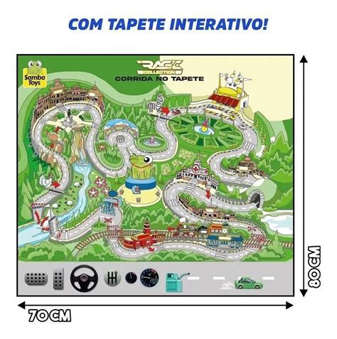 Tapete Infantil Pista De Corrida Acess Rios E Carrinhos