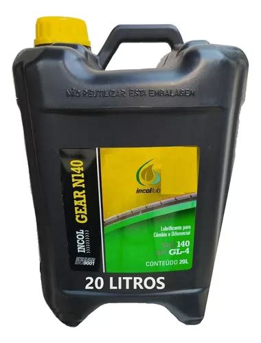 Óleo 140 Transmissão Cambio Diferencial Sae 140 Incollub 20l