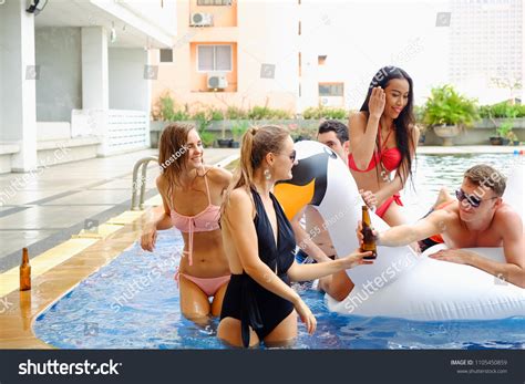 Portrait Sexy Bikini Poolside Party Enjoy Stock Photo Shutterstock