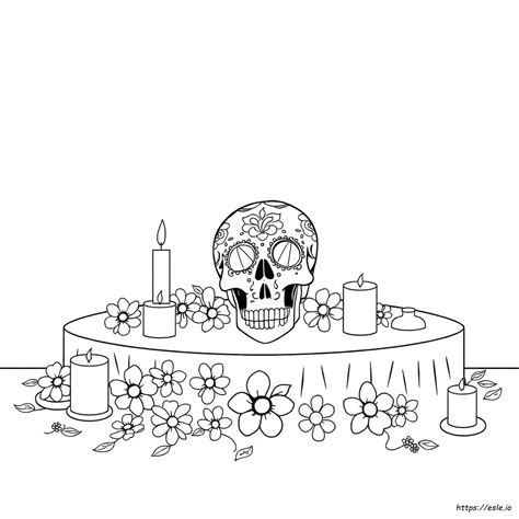Blank Sugar Skull Coloring Pages