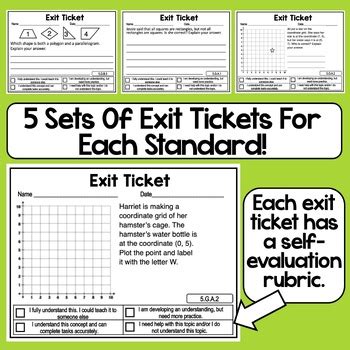 Math Exit Slips Th Grade Geometry Exit Tickets By Math Mojo Tpt