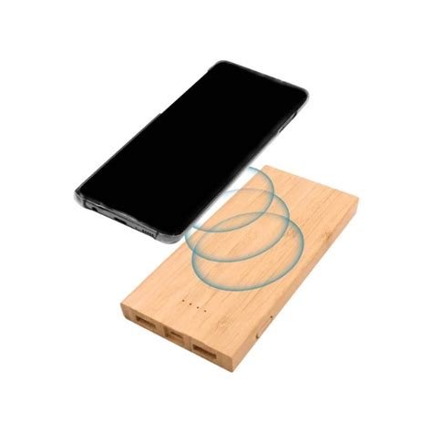 Eco Friendly Bamboo Wireless Power Bank Technological Corporate Gift