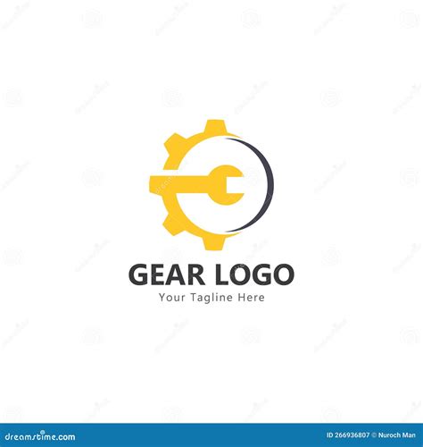 Gear And Wrench Logo Simple Creative Mechanic Design Vector Template