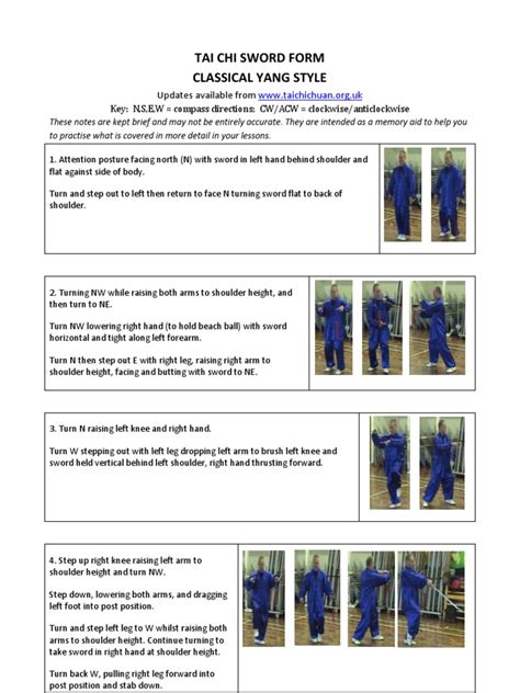 Tai Chi Sword Form Classical Yang Style Updates Available From Pdf