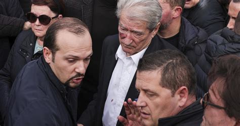 Video shows Albanian opposition leader Sali Berisha being punched in ...