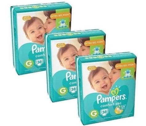 Kit Com 3 Pacotes Fraldas Pampers Confort Sec Atacado Barato