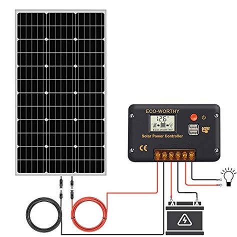 Eco Worthy Watt Volt Solar Panel Kit For Rv Battery Boat Trailer