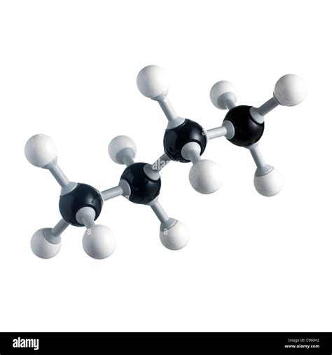 Butane Molecule Atoms Are Represented As Spheres And Are Colour Coded