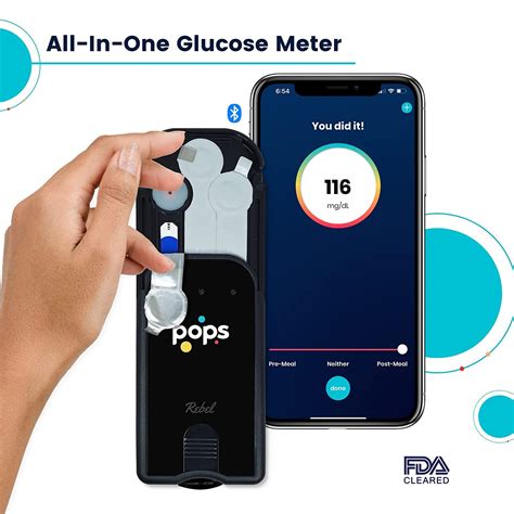Pops Rebel Blood Glucose Monitor Kit - Bluetooth Diabetes Testing Kit