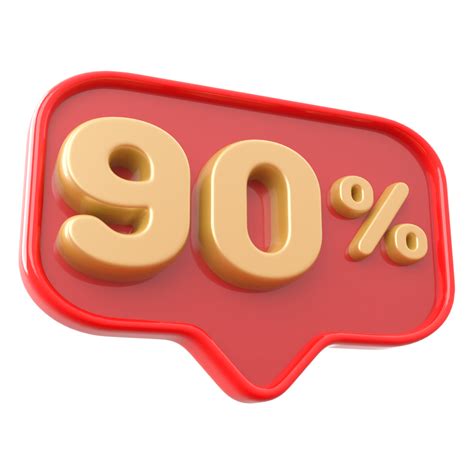 Icon Number 90 Percent 3d 11297108 Png