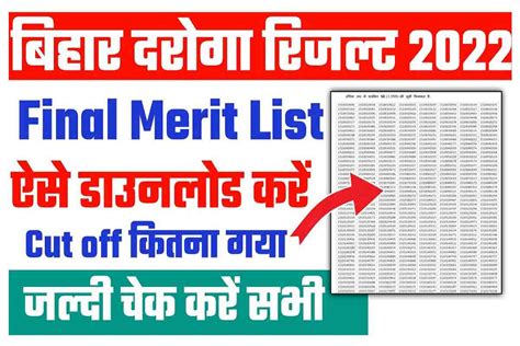 BPSSC Bihar Police SI Final Result 2022 Direct Link बहर पलस SI