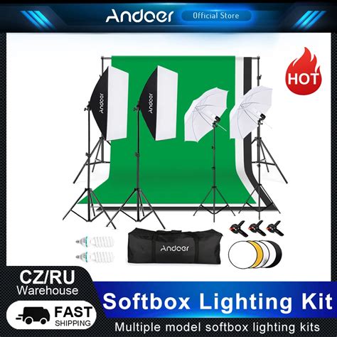 Andoer Photography Studio Kit Umbrella Softbox Reflector Studio