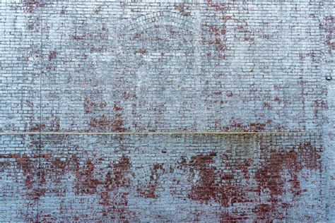 Old Red Brickwork Covered With White Paint Background Texture Stock