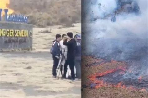 Kebakaran Gunung Bromo Kembali Ditutup Usai Pengunjung Nyalakan Flare