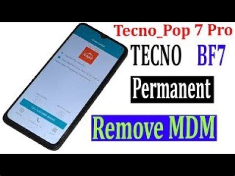 HOW TO REMOVE MDM ROCK PERMANENT TECNO POP7 PRO BF7 Mdm Solution CM2