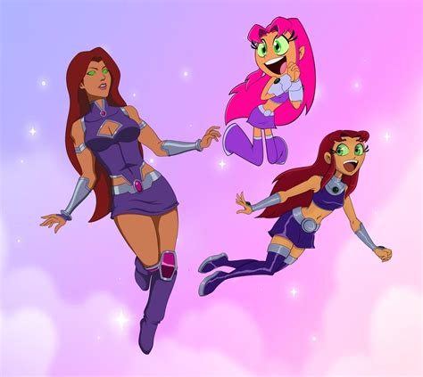 [fan Art] 3 Versions Of Starfire By Scottforester17 R Dccomics