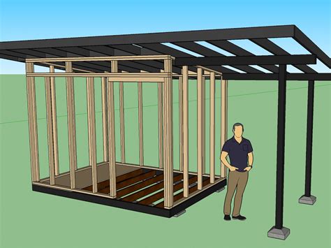 10X12 Modern Shed Plans PDF Step-by-step DIY Build Guide 3D Sketchup ...