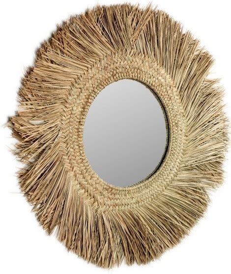 Mandalay Diam Cm En Miroir Rond En Fibre Naturelle