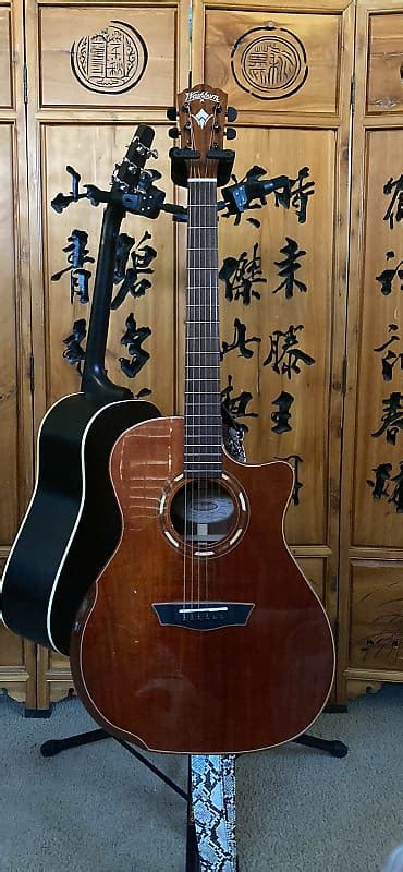 Washburn Grand Auditorium Acoustic G Ce Koa Reverb