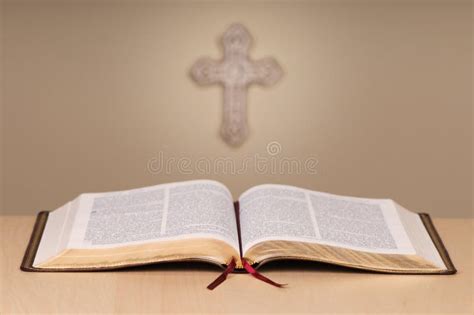 Open Bible With Cross