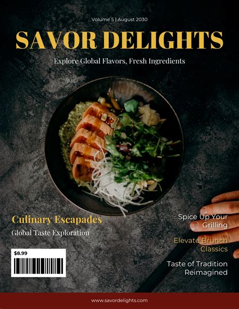 Classic Brown And Yellow Food Magazine Cover Venngage